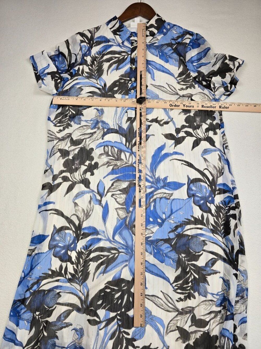 Christian Siriano For J Jill Floral Maxi Dress Blue White Medium Tall - Picture 4 of 5